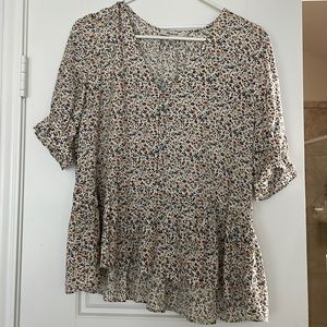 Madewell Floral Peplum Top